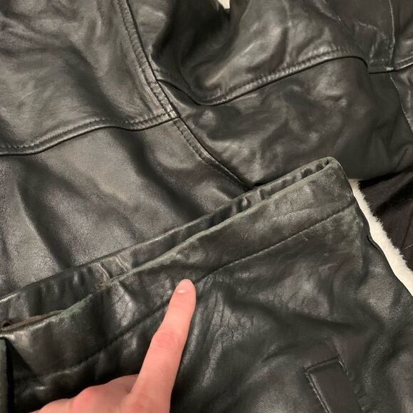 Claiborne Mens Black Button Down Leather Lamb skin Jacket Y2K Sz XXL Thinsulate - Picture 9 of 10
